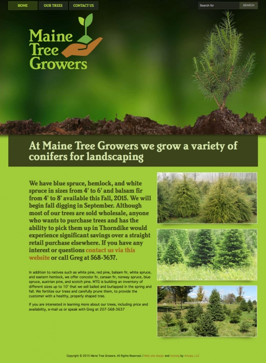 Maine Tree Growers website