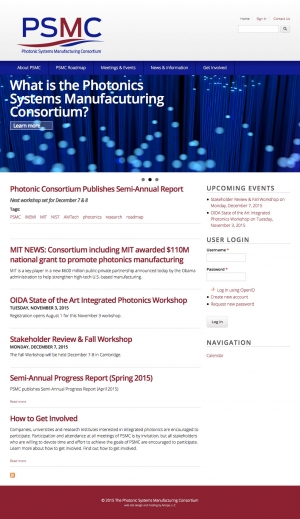 Photonic Systems Manufacturing Consortium responsive website
